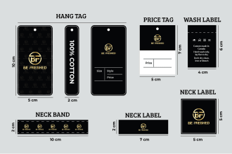 design clothing hang tag and labels within 5 hours