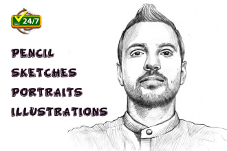 draw pencil sketch portraits and illustrations