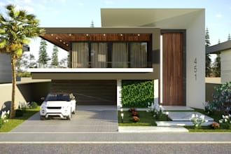 crate an exterior 3d rendering with 3ds max