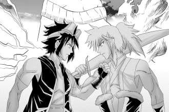 draw manga pages, colored and black and white