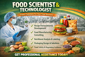 assist in food recipes, manufacturing, label and food safety