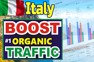 boost unlimited italy real web traffic SEO for whole month