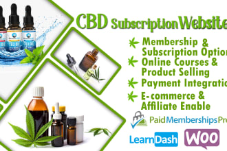 wordpress woocommerce cbd website with membership, lms and automated blog