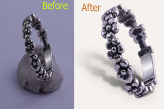 edit jewellery product with shadow, retouch,white background