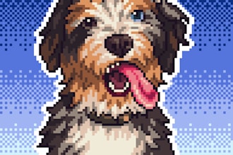 create a cute pixel art portrait of your pet