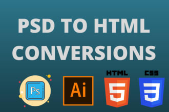convert psd to html, xd to html, sketch to html responsive