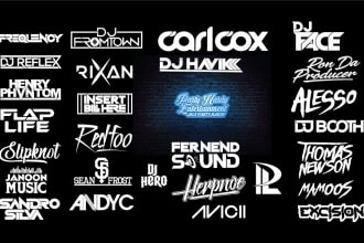 dj, rap, record label, music, band, edm, artist, business producer logo