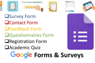 create responsive  online survey form, using google forms, jotform, typeform
