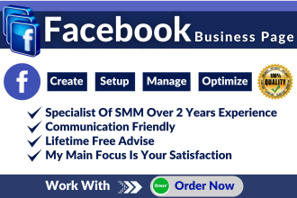 create facebook business page with full setup and well optimize