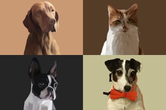 draw your pet or animal into awsome vector cartoon art