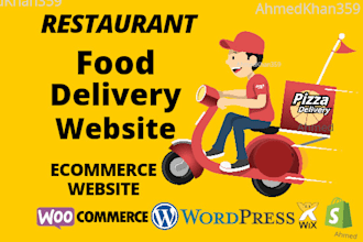 food delivery website, restaurant, bakery, grocery website landing page