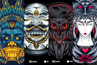 create right and left balanced mode digital artwork for your distro