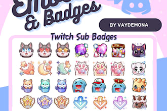 create custom sub or bit cheer badges in cute chibi style
