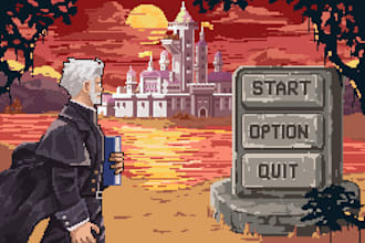 draw awesome pixel art character or background