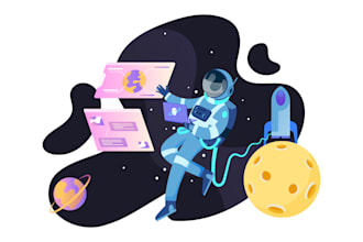 design astronaut flat illustration style for website and apps