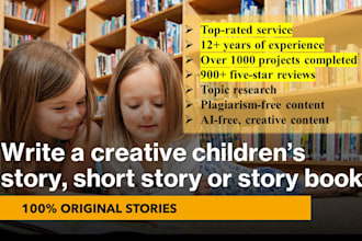 ghostwrite a childrens story book or ebook