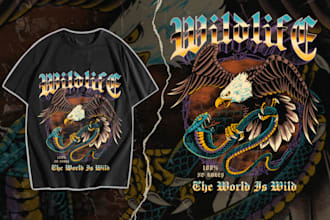create custom amazing illustration and t shirt design