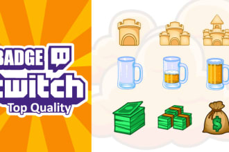 design custom sub badges for kick, twitch or youtube