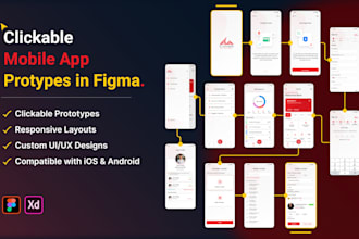 do mobile app design, app design, and app ui design in figma