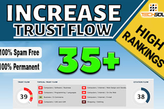 increase your majestic trust flow upto 35 plus, increase tf cf