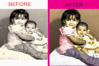 colorize black and white  images, fix damaged and repair
