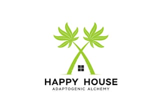 design realistic happy house logo with creative concept