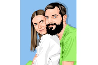 draw awesome vector portraits couple from your photo