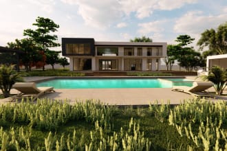 design your villa house, 3d rendering and 2d plans