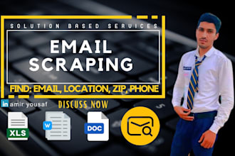 scrape active emails, find  emails contact list , data mining