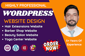 do hair extension, barber shop, beauty salon, yoga wordpress website