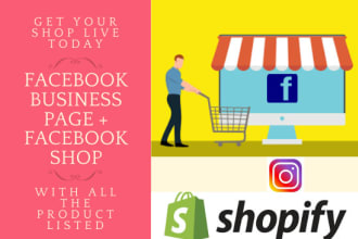 setup facebook page, shop, catalog, add products from ecommerce