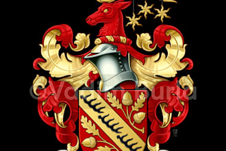 design an original vector family coat of arms, crest
