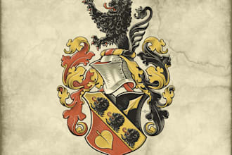 design an original vector family coat of arms, crest