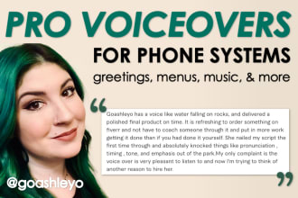 create amazing phone system audio in 24hrs