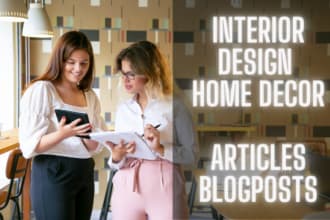 write home decor, interior design articles, and blogposts