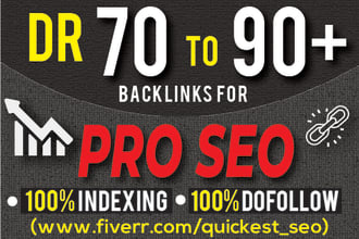 build powerful DR 70 to 90 quality seo dofollow backlinks for website ranking