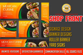 do creative unique signage design billboard yard sign window graphics shop front