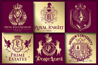 design, luxury, heraldic, vintage, family crest logo