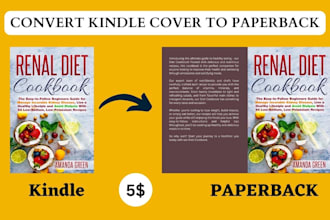 convert kindle cover to amazon KDP paperback cover and acx cover