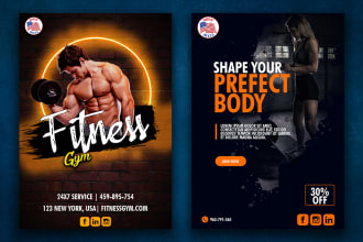 design fitness, workout,yoga,gym,spa,health flyer or poster