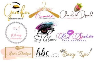 do watercolor feminine logo for eyelashes boutique lipgloss and cosmetics