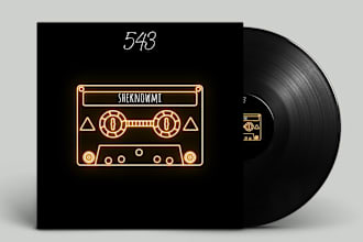 design minimalist hand drawn album cover, mixtape, single