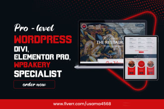 redesign and build your wordpress website with elementor, divi, wp bakery