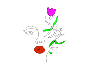 make a simple line art caricature or portrait