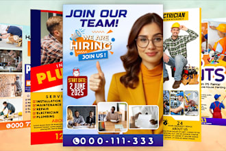 make hiring, handyman, plumbing, painting, electrician flyer
