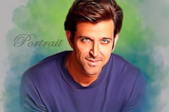 draw realistic stylish digital painting