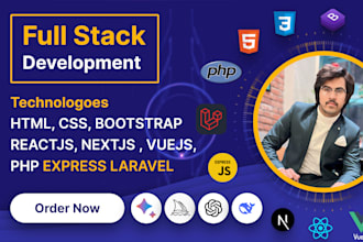 do custom website development as full stack developer frontend backend developer