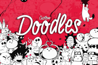 create a custom doodle art illustration design for you
