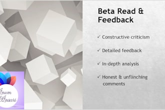professionally beta read and provide detailed feedback
