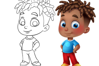create african american children book illustration  color book
